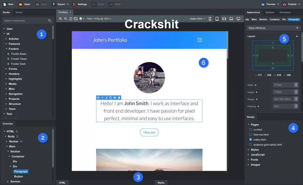 Bootstrap Studio Crack interface