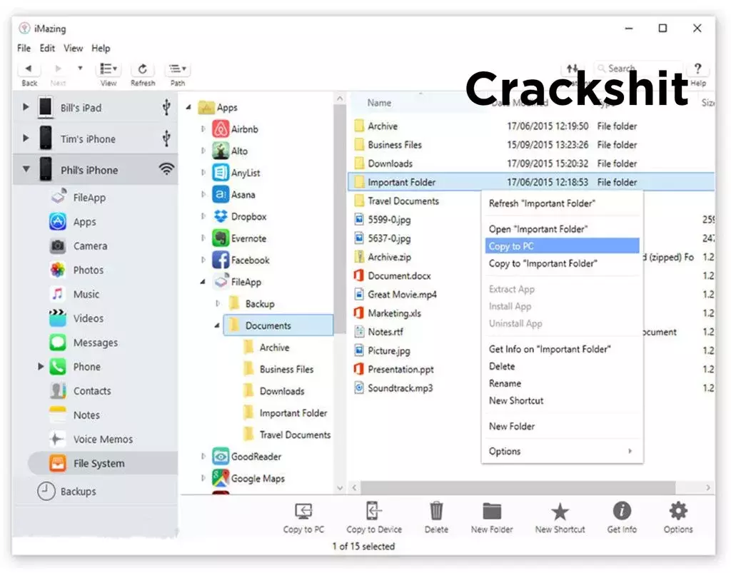 iMazing Crack interface
